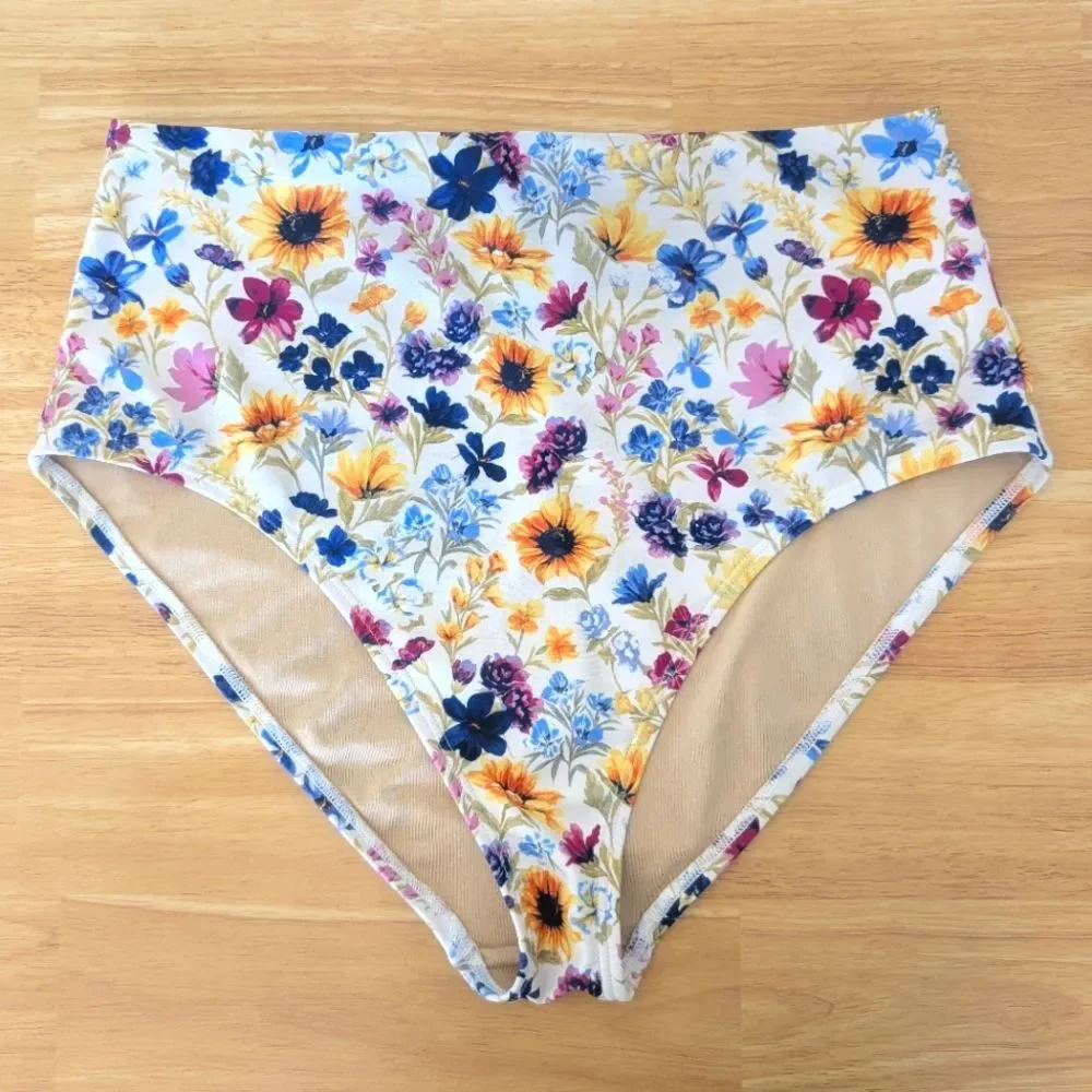 Old Navy Printed Bandeau Swim Top & High Waist Bottoms Wildflower Size S/XS